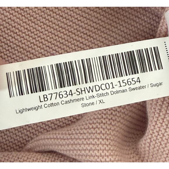 Quince Lightweight Cotton Cashmere Link-Stitch Dolman Sweater Sugar Stone XL NWT - Picture 11 of 13